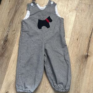 Toddler vintage 90’s Little Puddles Sz 1 (12mo) houndstooth Scottie dog romper